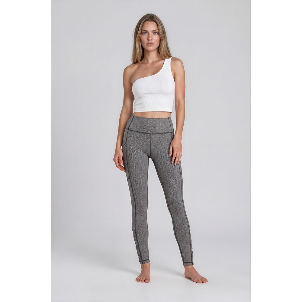 Lululemon Size 4 Herringbone High-Rise Leggings | Side Pockets | Ruched Ankle